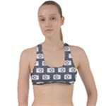 Modern Chic Vector Camera Illustration Pattern Criss Cross Racerback Sports Bra