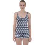 Modern Chic Vector Camera Illustration Pattern Tie Front Two Piece Tankini