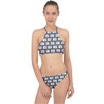 Modern Chic Vector Camera Illustration Pattern Racer Front Bikini Set