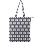 Modern Chic Vector Camera Illustration Pattern Double Zip Up Tote Bag
