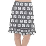 Modern Chic Vector Camera Illustration Pattern Fishtail Chiffon Skirt