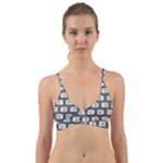 Modern Chic Vector Camera Illustration Pattern Wrap Around Bikini Top