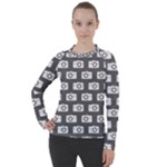 Modern Chic Vector Camera Illustration Pattern Women s Pique Long Sleeve Tee