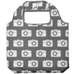 Modern Chic Vector Camera Illustration Pattern Foldable Grocery Recycle Bag