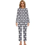 Modern Chic Vector Camera Illustration Pattern Womens  Long Sleeve Lightweight Pajamas Set