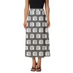 Modern Chic Vector Camera Illustration Pattern Classic Midi Chiffon Skirt