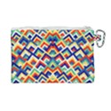 Trendy Chic Modern Chevron Pattern Canvas Cosmetic Bag (Large) View2