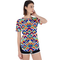 Trendy Chic Modern Chevron Pattern Perpetual Short Sleeve T-shirt by GardenOfOphir