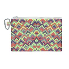 Trendy Chic Modern Chevron Pattern Canvas Cosmetic Bag (large) by GardenOfOphir