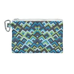 Trendy Chic Modern Chevron Pattern Canvas Cosmetic Bag (medium) by GardenOfOphir