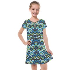 Trendy Chic Modern Chevron Pattern Kids  Cross Web Dress by GardenOfOphir