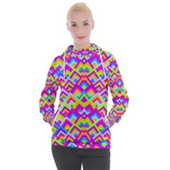 Colorful Trendy Chic Modern Chevron Pattern Women s Hooded Pullover by GardenOfOphir