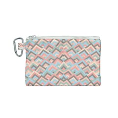 Trendy Chic Modern Chevron Pattern Canvas Cosmetic Bag (small) by GardenOfOphir