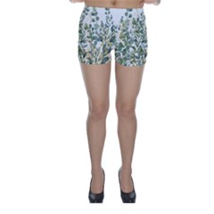 Gold And Green Eucalyptus Leaves Skinny Shorts by Jack14