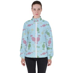 Toffees Candy Sweet Dessert Women s High Neck Windbreaker