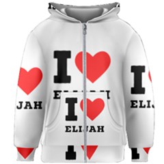 I Love Elijah Kids  Zipper Hoodie Without Drawstring by ilovewhateva