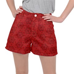 Floral Pattern Background Flowers Women s Ripstop Shorts