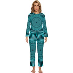 Illusion Geometric Background Womens  Long Sleeve Lightweight Pajamas Set by Jancukart