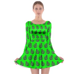 Ladybug Vector Geometric Tile Pattern Long Sleeve Skater Dress by GardenOfOphir