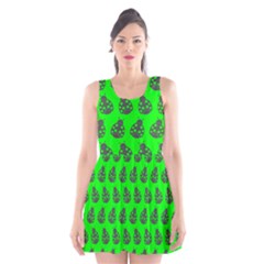 Ladybug Vector Geometric Tile Pattern Scoop Neck Skater Dress by GardenOfOphir