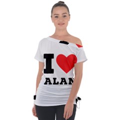 I Love Alan Off Shoulder Tie-up Tee