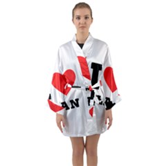 I Love Alan Long Sleeve Satin Kimono by ilovewhateva