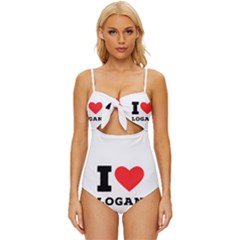 I Love Logan Knot Front One-piece Swimsuit by ilovewhateva