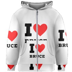 I Love Bruce Kids  Zipper Hoodie Without Drawstring by ilovewhateva