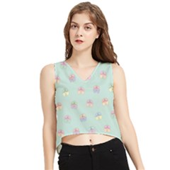 Butterfly-15 V-neck Cropped Tank Top by nateshop