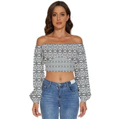 Celtic-knot 01 Long Sleeve Crinkled Weave Crop Top by nateshop