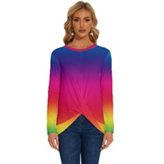 Spectrum Long Sleeve Crew Neck Pullover Top by nateshop