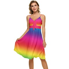 Spectrum Sleeveless Tie Front Chiffon Dress by nateshop