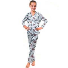 Flowers-49 Kid s Satin Long Sleeve Pajamas Set by nateshop