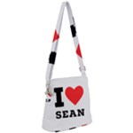 I love sean Zipper Messenger Bag