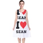 I love sean V-Neck Midi Sleeveless Dress 