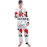 I love sean Men s Long Sleeve Satin Pajamas Set