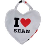 I love sean Giant Heart Shaped Tote