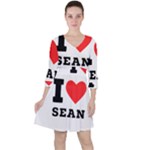 I love sean Quarter Sleeve Ruffle Waist Dress