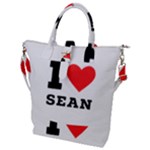 I love sean Buckle Top Tote Bag