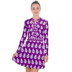 Ladybug Vector Geometric Tile Pattern Long Sleeve Panel Dress by GardenOfOphir