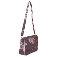 Feather Shoulder Bag With Back Zipper