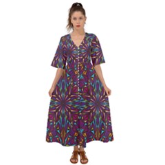 Kaleidoscope Kimono Sleeve Boho Dress by nateshop