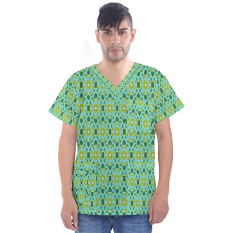 Leaf - 04 Men s V-neck Scrub Top by nateshop