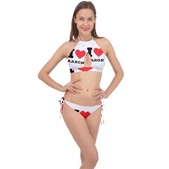 I Love Aaron Cross Front Halter Bikini Set by ilovewhateva