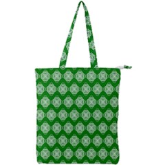 Abstract Knot Geometric Tile Pattern Double Zip Up Tote Bag by GardenOfOphir