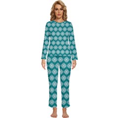Abstract Knot Geometric Tile Pattern Womens  Long Sleeve Lightweight Pajamas Set by GardenOfOphir