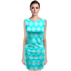 Abstract Knot Geometric Tile Pattern Sleeveless Velvet Midi Dress by GardenOfOphir