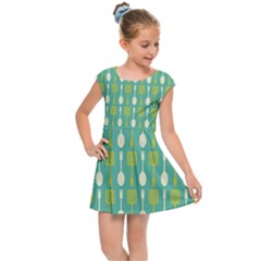 Spatula Spoon Pattern Kids  Cap Sleeve Dress by GardenOfOphir