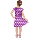 Magenta Spatula Spoon Pattern Kids  Short Sleeve Dress View2