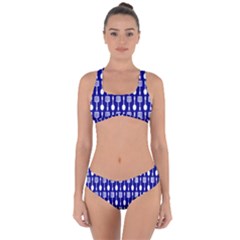 Indigo Spatula Spoon Pattern Criss Cross Bikini Set